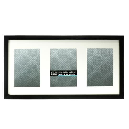 12 Pack: Black 3-Opening 5" x 7" Collage Frame with Mat, Aspect by Studio Décor®